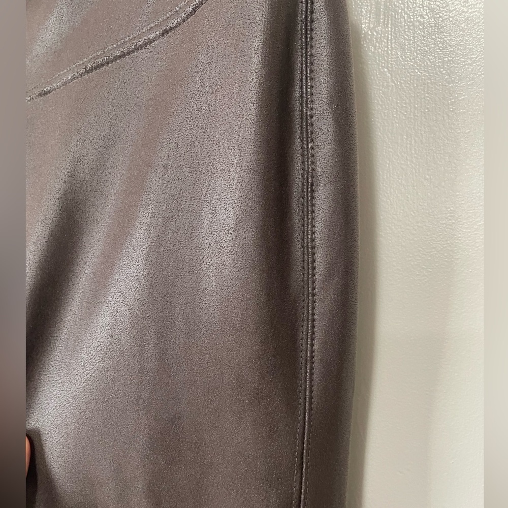 EUC: Time and tru, brown faux leather leggings - Picture 8 of 9
